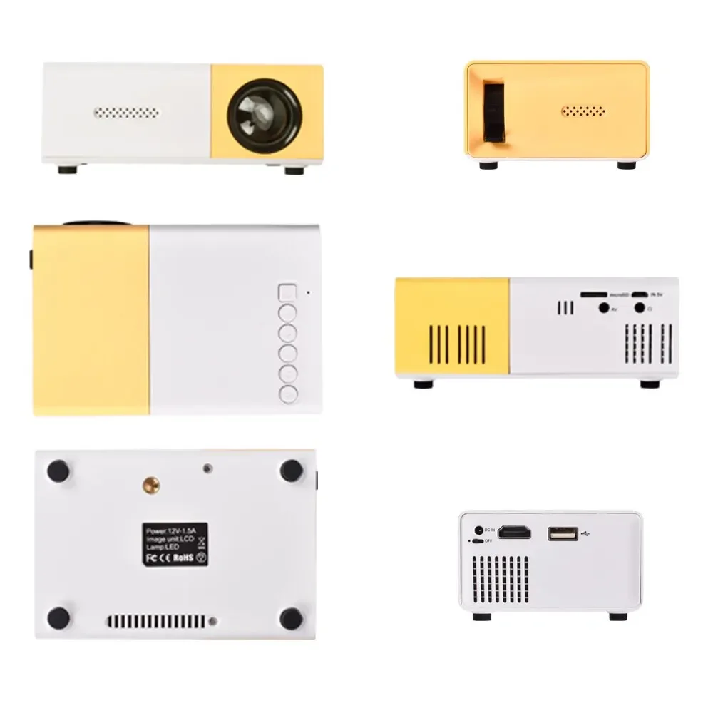 Projector Upgraded Version 1000 Lumen 320x240P HDMI-compatible USB YG300 Audio Home Media Player Projector