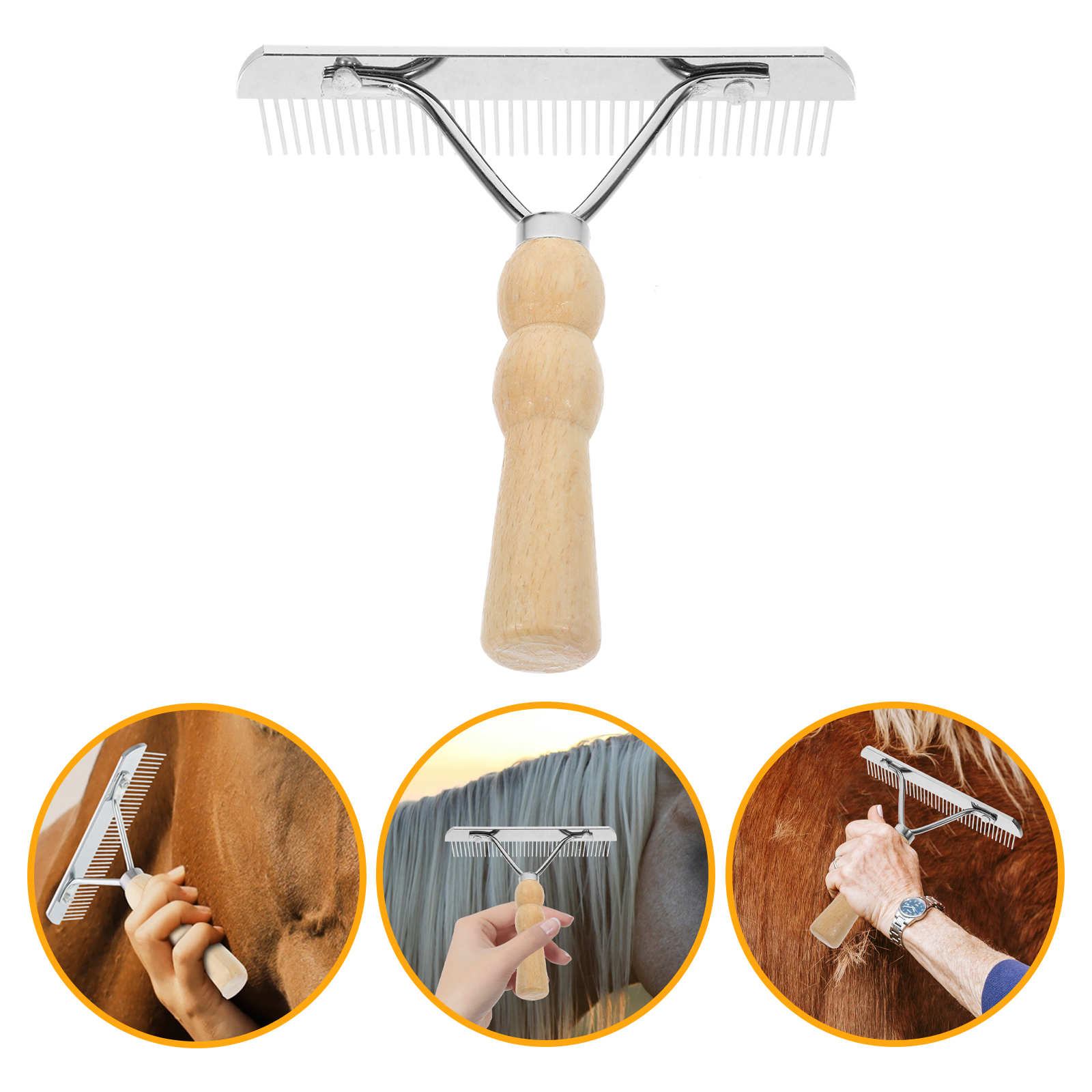 Deshedding Tool Metal Comb Horse Hair Comb Horse Dematting Brush Hair Cleaning Comb Cleaning Brush Cleaning Dog Rake Accessory