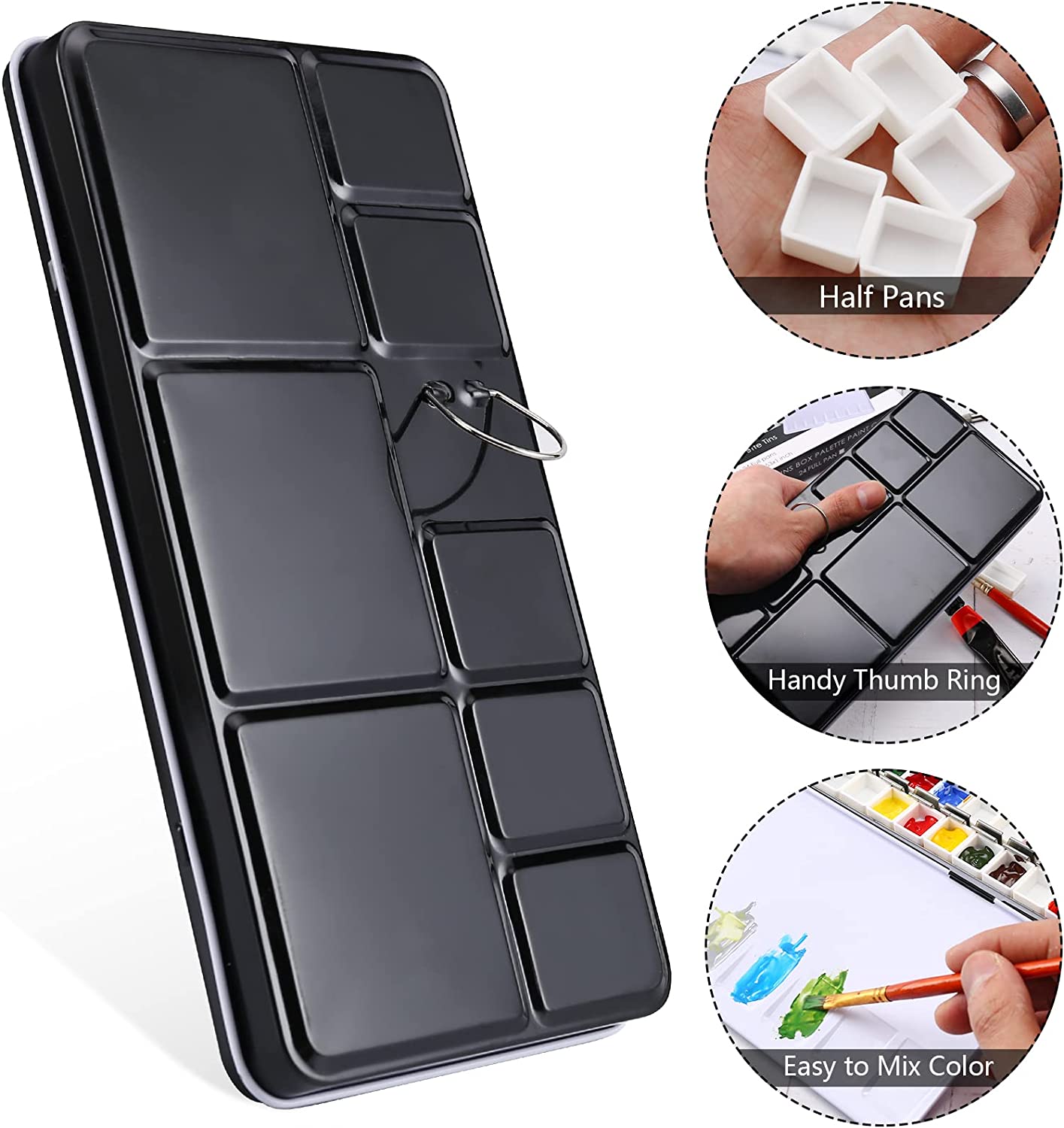 Bview Art Metal Interconnexion 18/avec Palette, Large Palette d'interconnexion avec 52 Africinterconnexion Half saupoudrer pour artiste