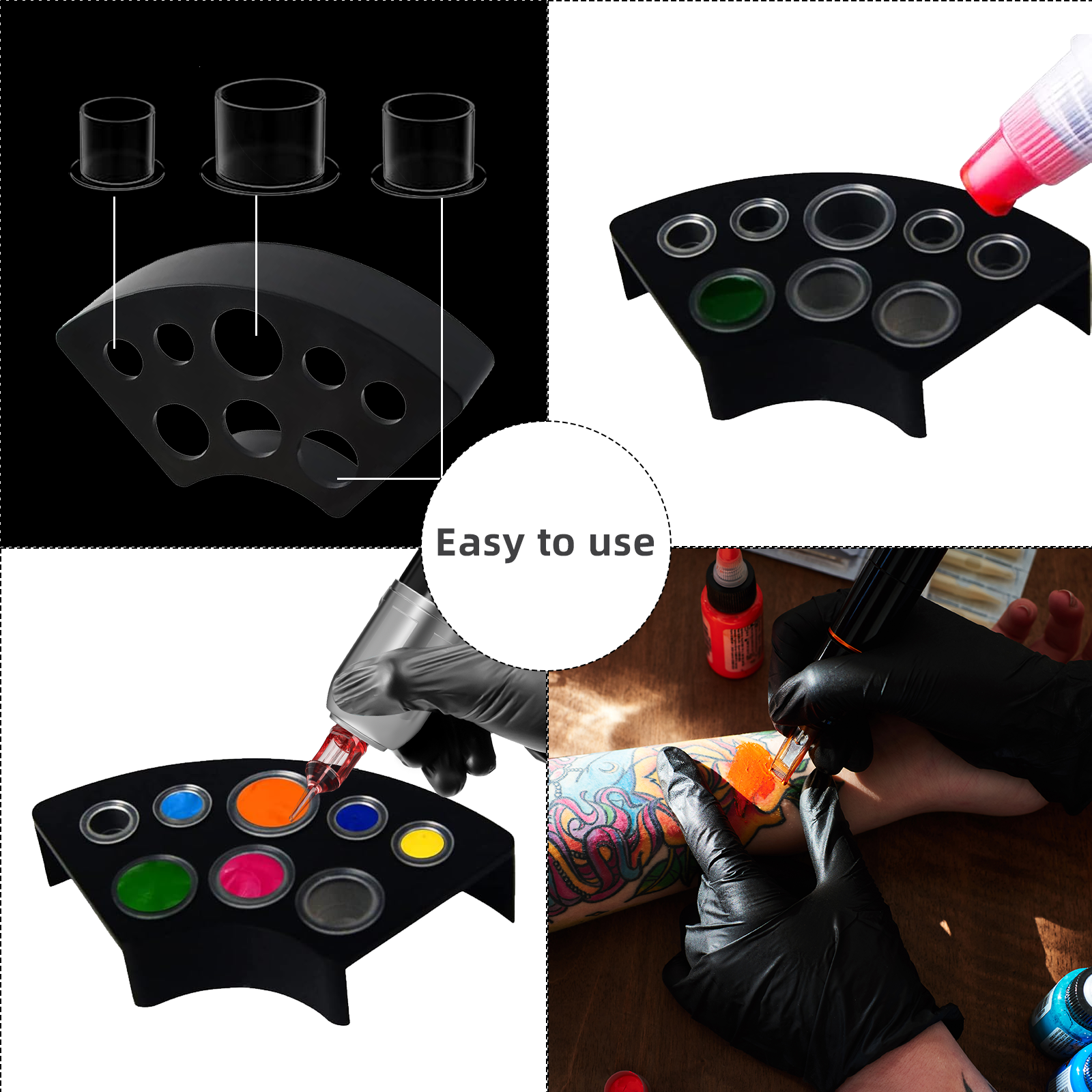 POSEIDON – support de verre d'encre de tatouage, haute qualité, 8 trous, fournitures de tatouage, accessoires de tatouage