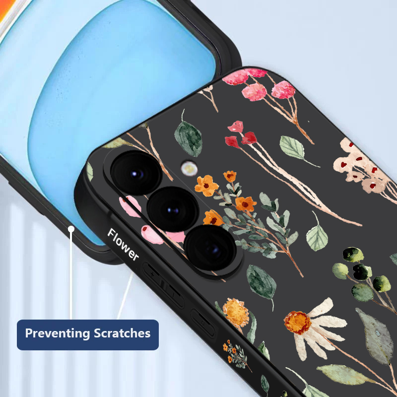 Funda de lujo con cordón y estampado de flores para Samsung Galaxy, cubierta de silicona Ultra, A55, A54, 5G, A35, A25, A15, A14, A34, A52, S21 FE, S22, S23, S24