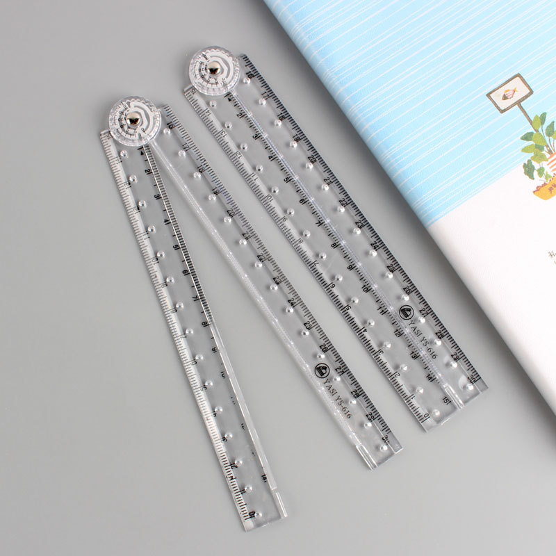 1PCS Creative Acrylic Transparent Folding Ruler Suitable for Students To Work and Learn-Simple Scale Drawing Ruler
