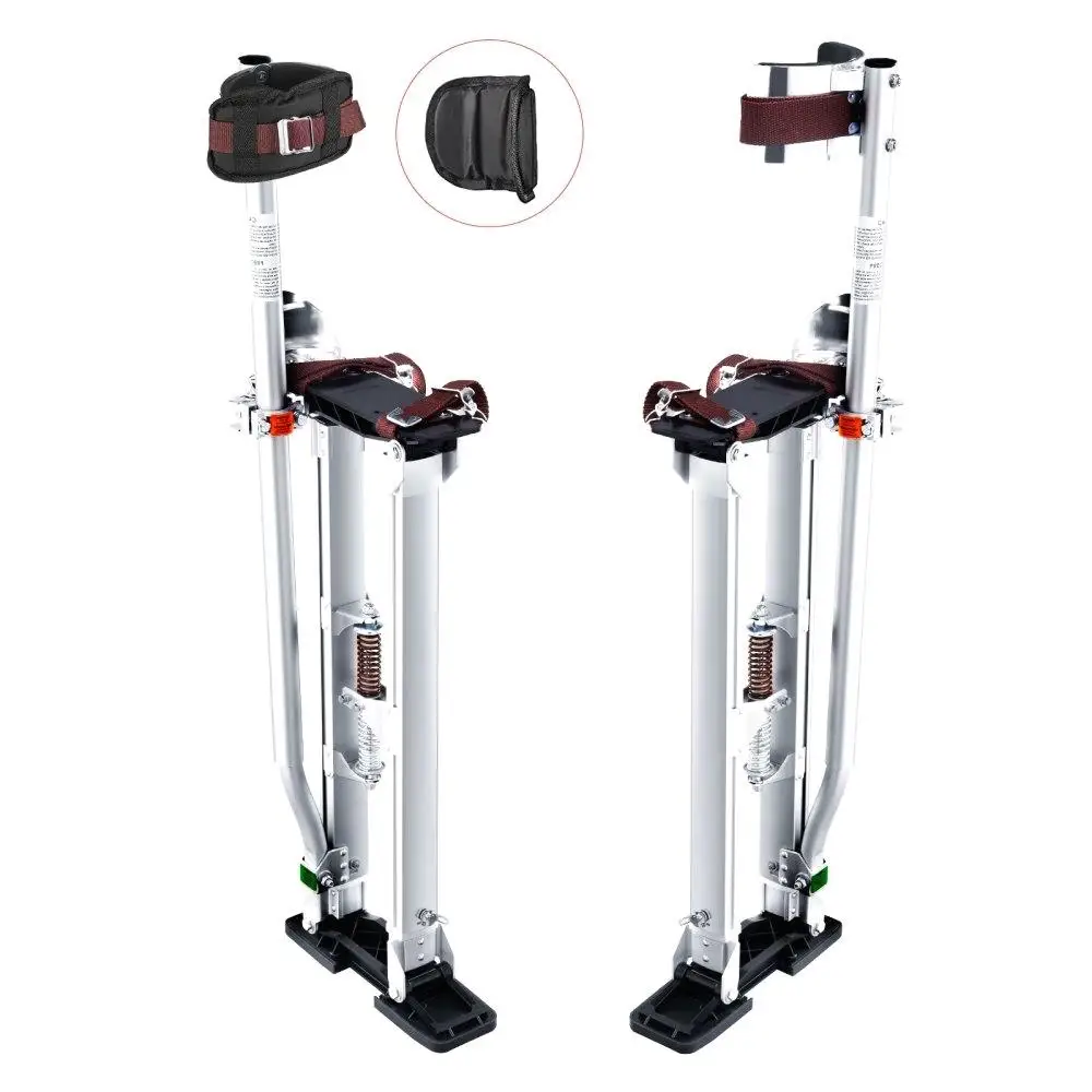 Échasses réglables pour cloisons sèches, 61-101cm, en aluminium léger, capacité de charge de 103kg, 27-29cm, genouillères de protection pour la peinture