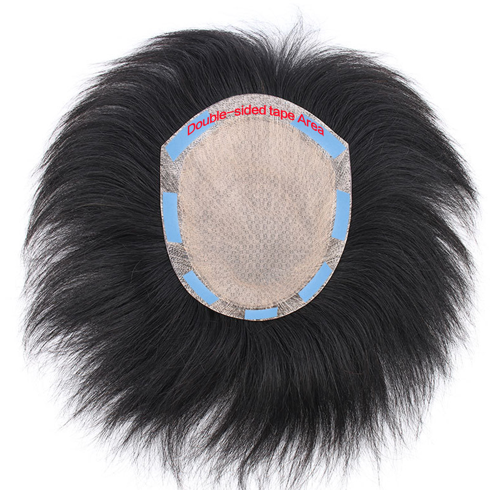 Base de seda peruca masculina sistema de cabelo do laço perucas 100% cabelo humano masculino prótese de cabelo peruca asiática homem cabelo natural peruca