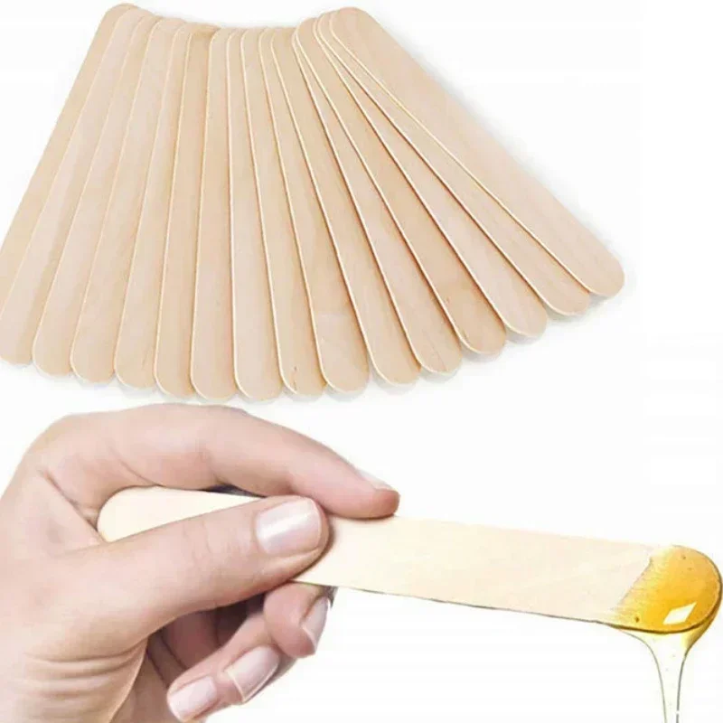 10 teile/satz Frau Holz Körper Haar Entfernung Sticks Wachs Waxing Einweg Sticks Schönheit Kultur Kits Holz Zunge Spachtel Spachtel