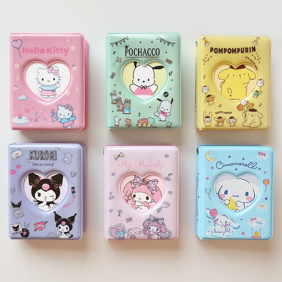 카와이 만화 헬로 키티 사진 앨범 애니메이션 쿠로미 멜로디 Cinnamoroll 3 인치 미니 아이돌 카드 컬렉션 카드 도서