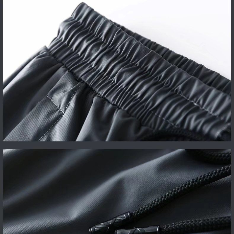 Pantalones informales de seda helada de secado rápido para hombre, pantalón elástico ultrafino de nueve puntos, holgado, con pies de haz sólido, 7XL, verano