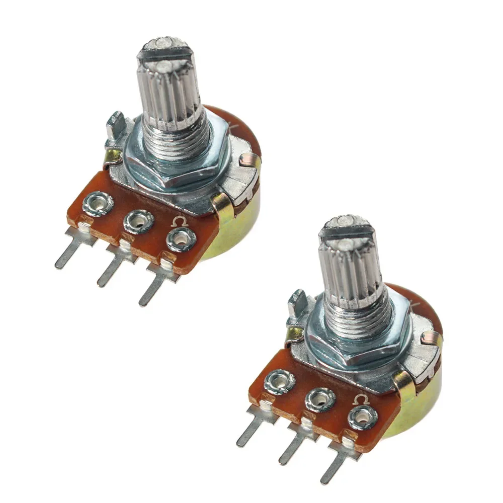 10 Uds potenciómetro de resistencia WH148 1K 2K 5K 10K 20K 50K 100K 500K 1M Ohm potenciómetros giratorios cónicos lineales resistencia 15mm 3 pines