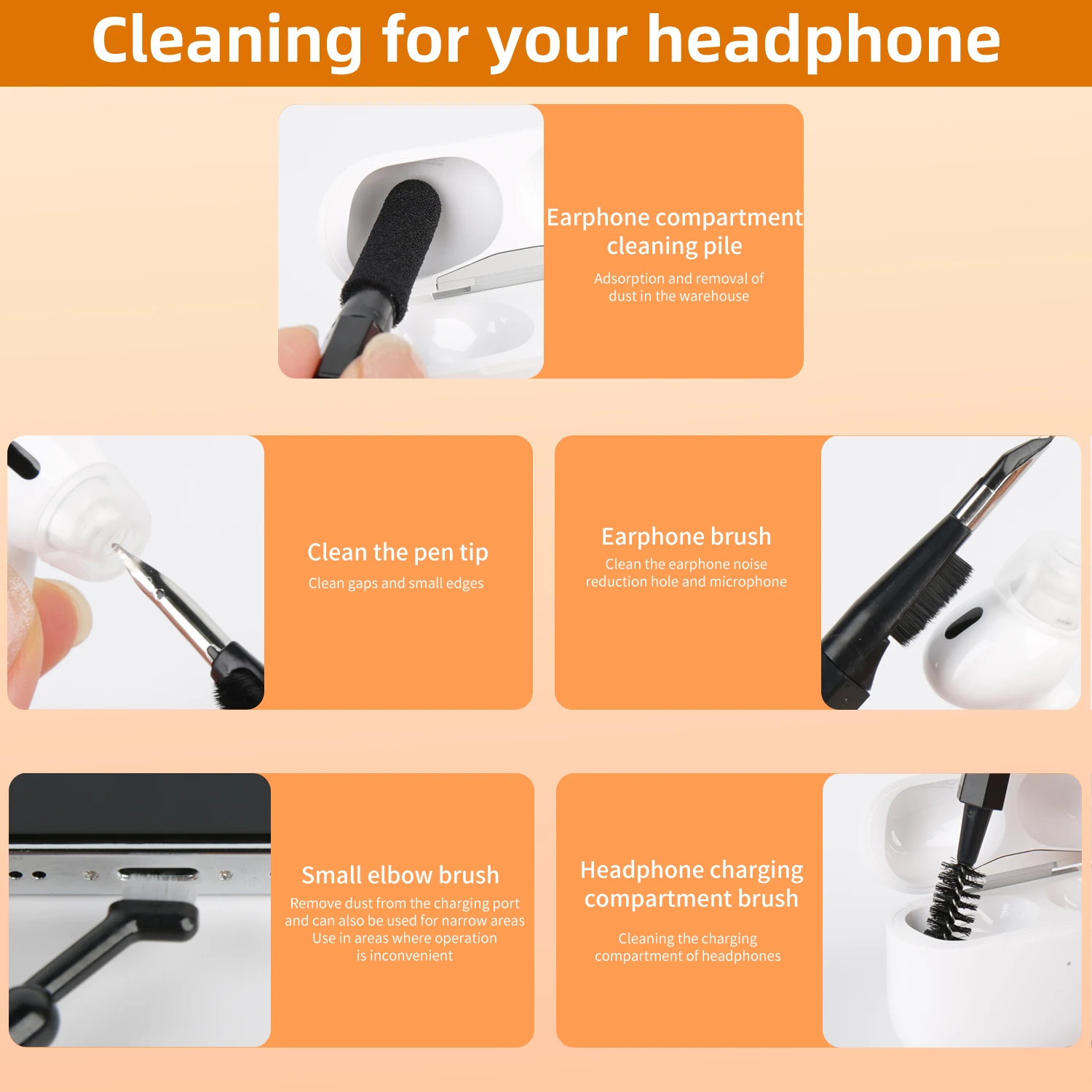 ชุดทําความสะอาดดิจิตอล 20in1 สําหรับแท็บเล็ต iPhone, น้ํายาทําความสะอาดหน้าจอ AirPod, แท่งทําความสะอาดหูฟัง, แปรงทําความสะอาดแป้นพิมพ์คอมพิวเตอร์