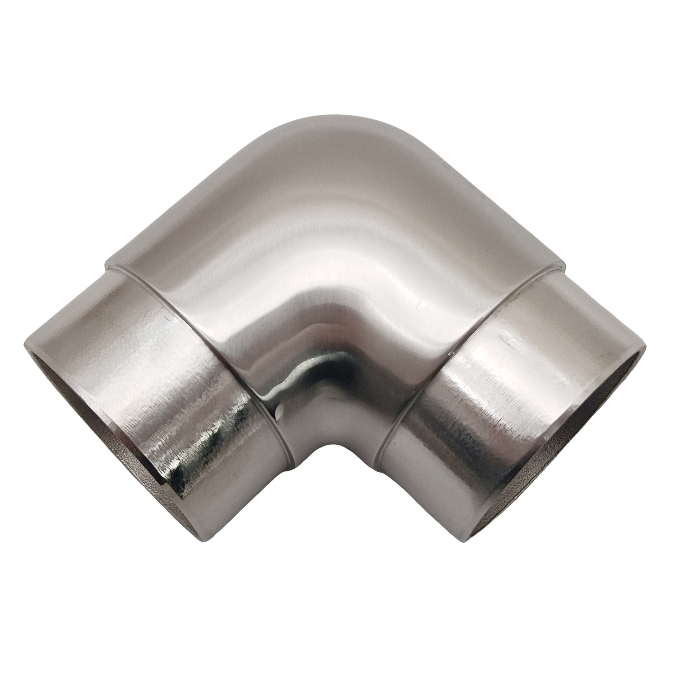 2 Inch Stainless Steel Stair Railing Handrail Corner Connector Satin Polished 90 Degree Elbow