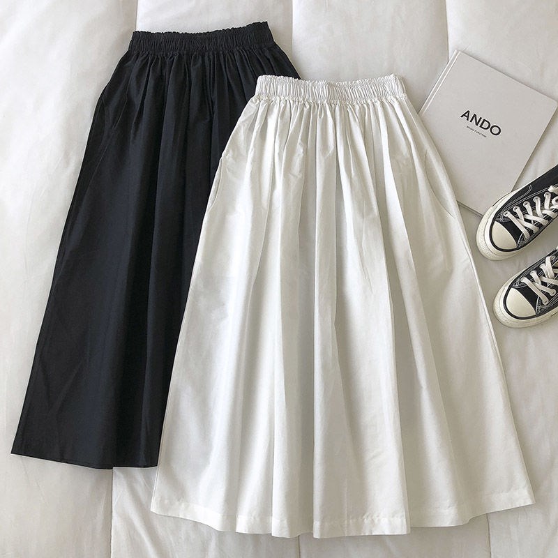 Schwarzer Rock für Damen, Midi, hohe Taille, koreanischer Stil, plissiert, eine Linie, Vintage-Kleidung, 2025, neue Sommer-Casual-Mode, Damen-Arbeitskleidung
