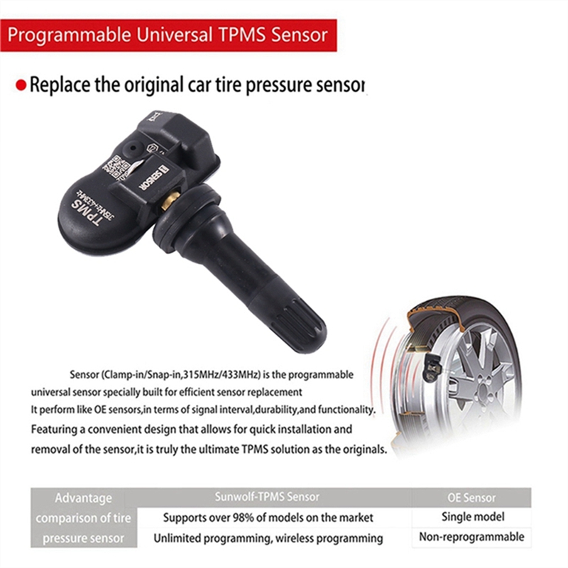 8 Stuks Programmeerbare MX Sensor 315MHZ + 433Mhz 2 In 1 TPMS Bandenspanning Sensor Monitor Voor autel Tool TS408 TS508 ITS600