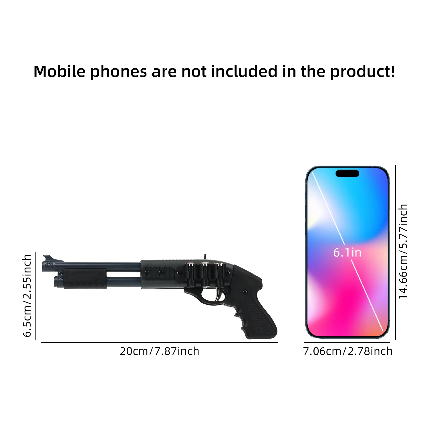 Continuous firing alloy rubber band gun, mini metal gun model boy  toy (equipped with 30 rubber bands)