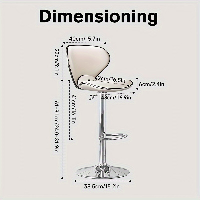Adjustable Artistic Bar Stool with High Back - Sleek, Ergonomic Seating for Home Bars and Kitchen Islands