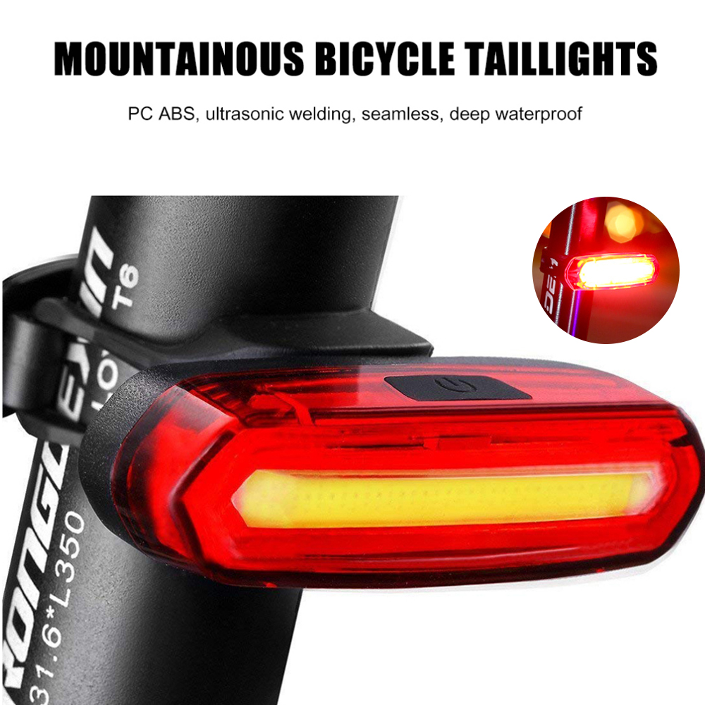 Luz trasera de bicicleta LED luz delantera trasera de bicicleta impermeable USB recargable montaña ciclismo lámpara trasera luz de bicicleta