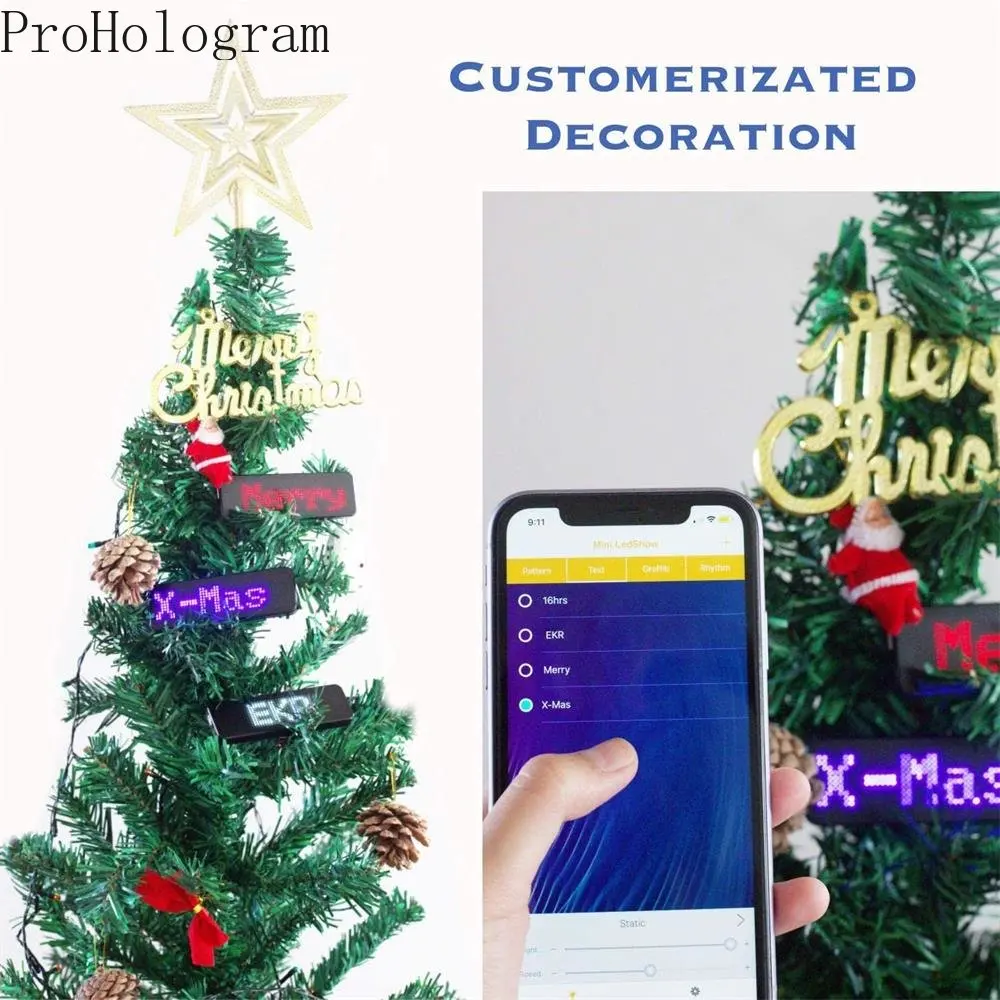 DIY Bluetooth LED insignia de nombre mensaje de desplazamiento programable Mini etiqueta de nombre LED dígitos de texto patrón tablero de visualización Mini pantalla LED