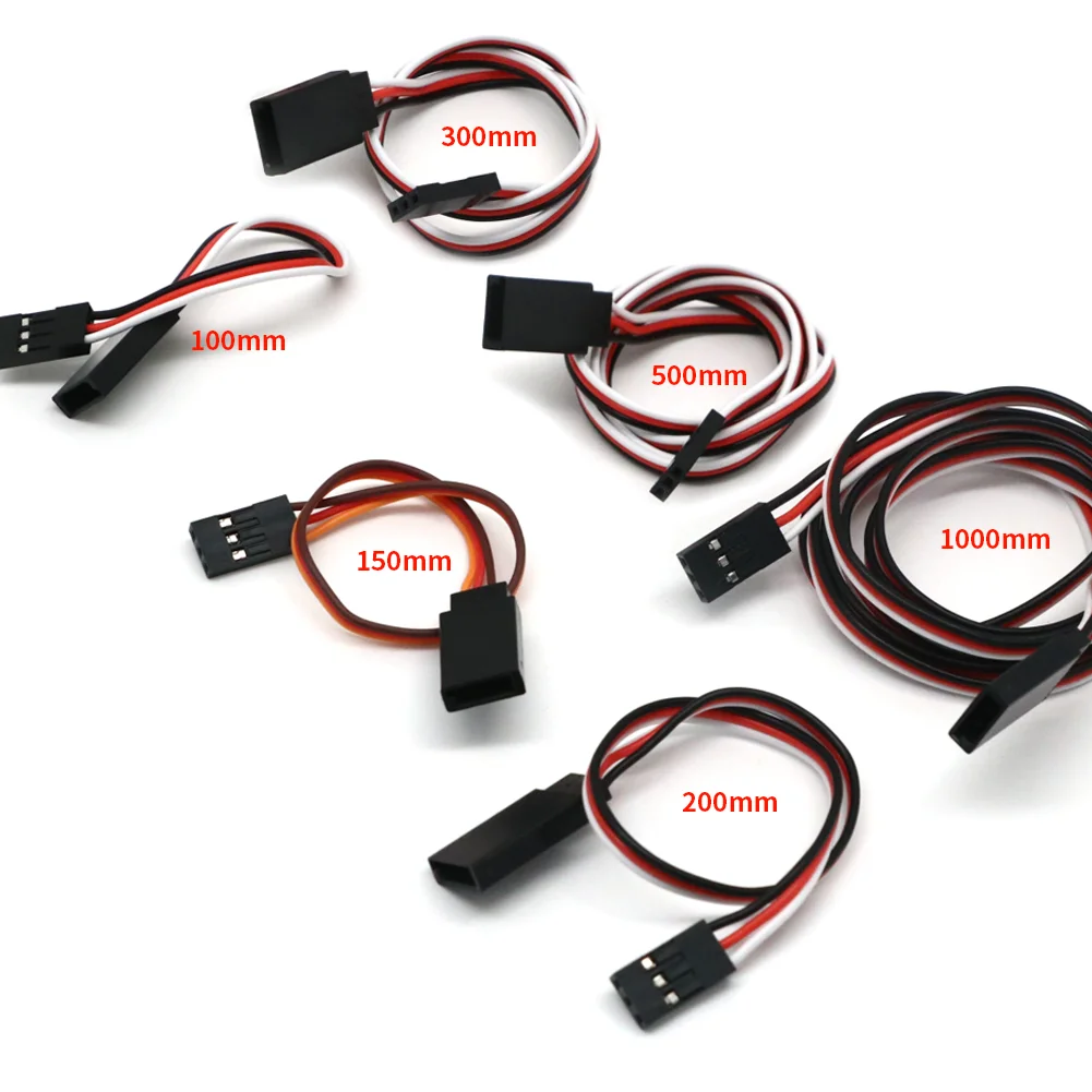 10 Cái/lốc 10Cm 15CM 30CM 50CM 100CM RC Servo Dây Nối Dài Cáp Dây 150Mm dẫn JR Bán Buôn