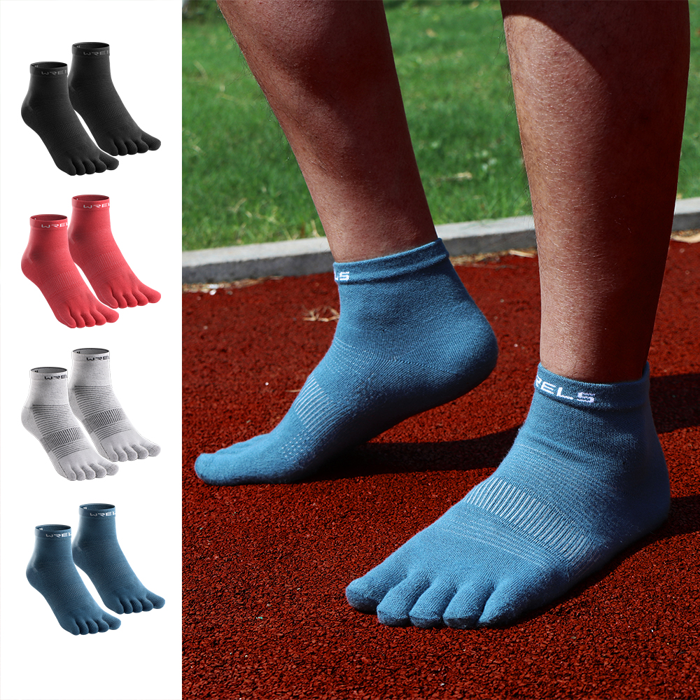 WRELS 1 Pair of New Quick-drying, Sweat-wicking, Breathable CoolMax Split-toe Sports Socks for Marathon Running Fitness Cycling