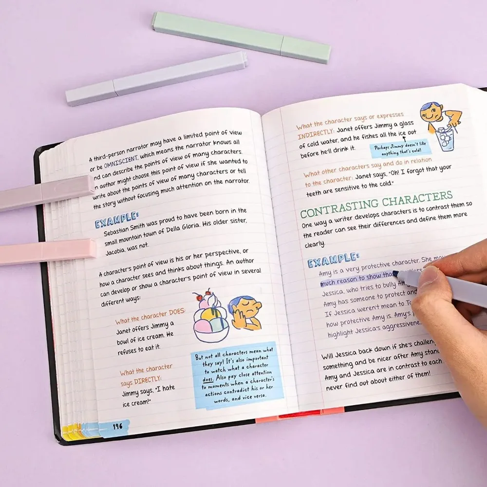 Um conjunto de 12 marcadores de presente de festa pequena, especialmente preparados para amigos e parentes, caneta aquarela estética estudante Kawaii