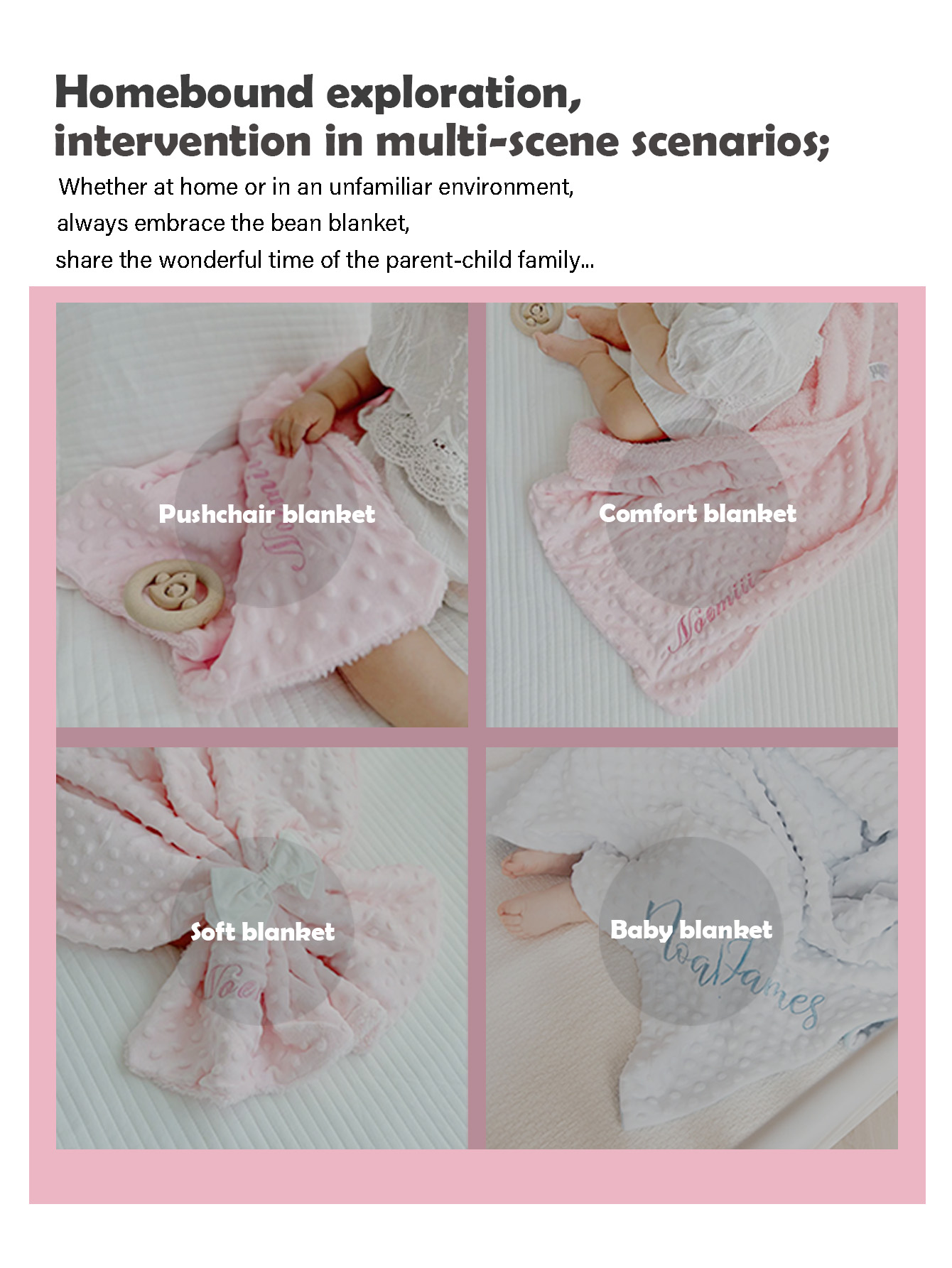 Персонализированное имя с вышивкой букв для новорожденных, детское одеяло с фасолью, массивные подарки ручной работы для мальчиков и девочек на день рождения