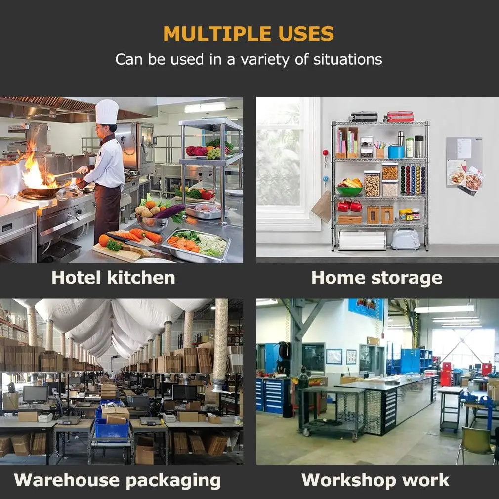 Inch Stainless Steel Work  Kitchen Work  Scratch Resistent Commercial Work  Metal Table with Adjustable T