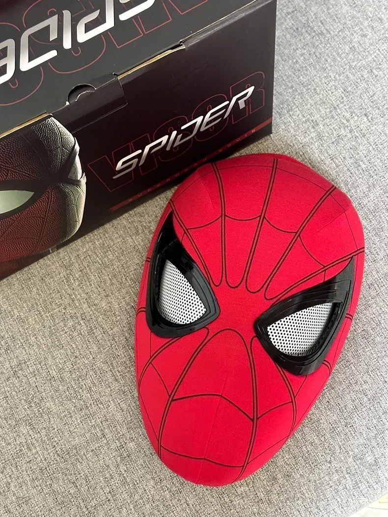 Spiderman หน้ากากตา Movable รีโมทคอนโทรล Peter Parker Spiderman ของเล่นเด็กฮาโลวีนคอสเพลย์หน้ากากเครื่องแต่งกายคริสต์มาสของขวัญ