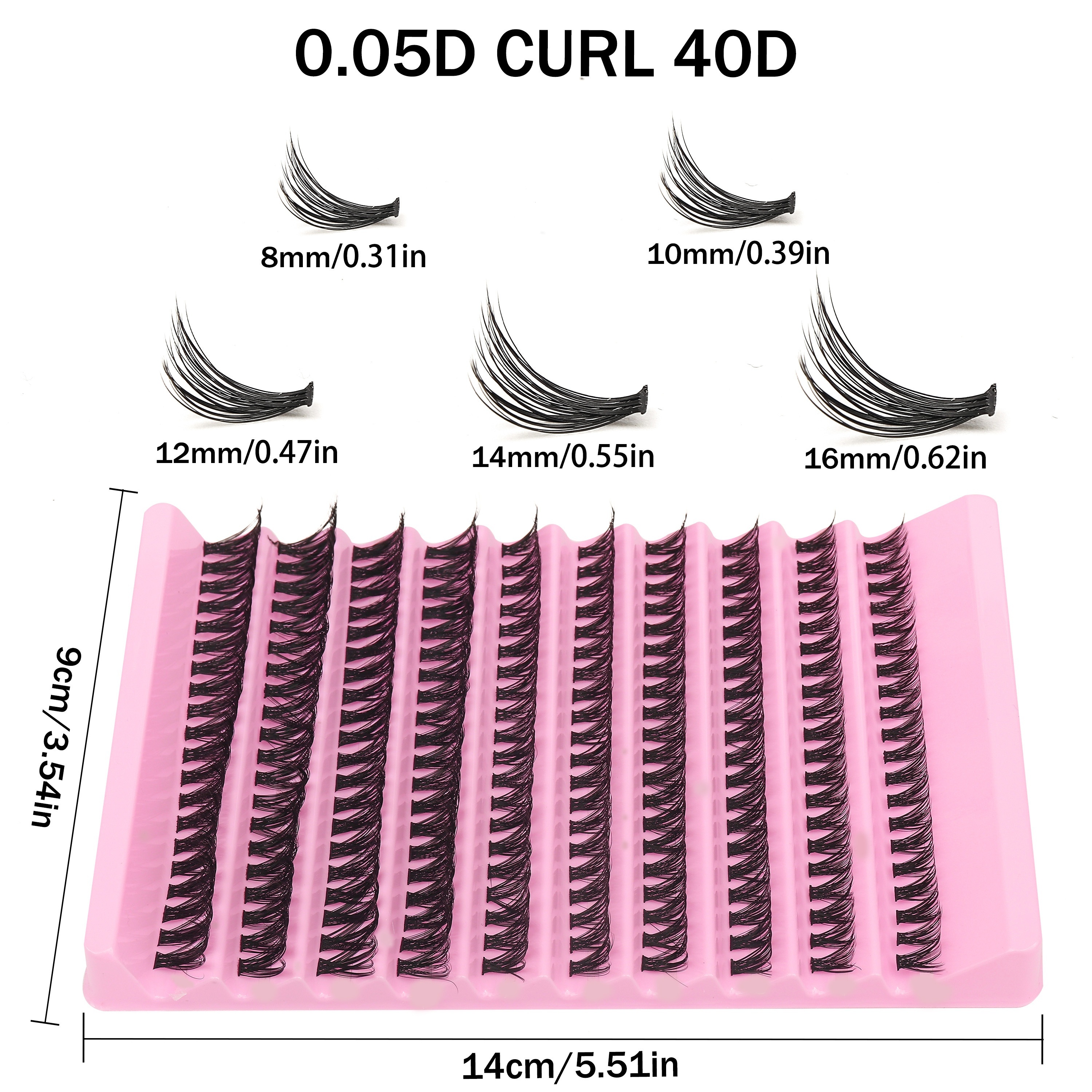 40D Volume Eyelash Extensions DIY Kit, 0.05mm Thickness, Mixed Length 8-16mm, D Curl Natural & Bold Anime Look,