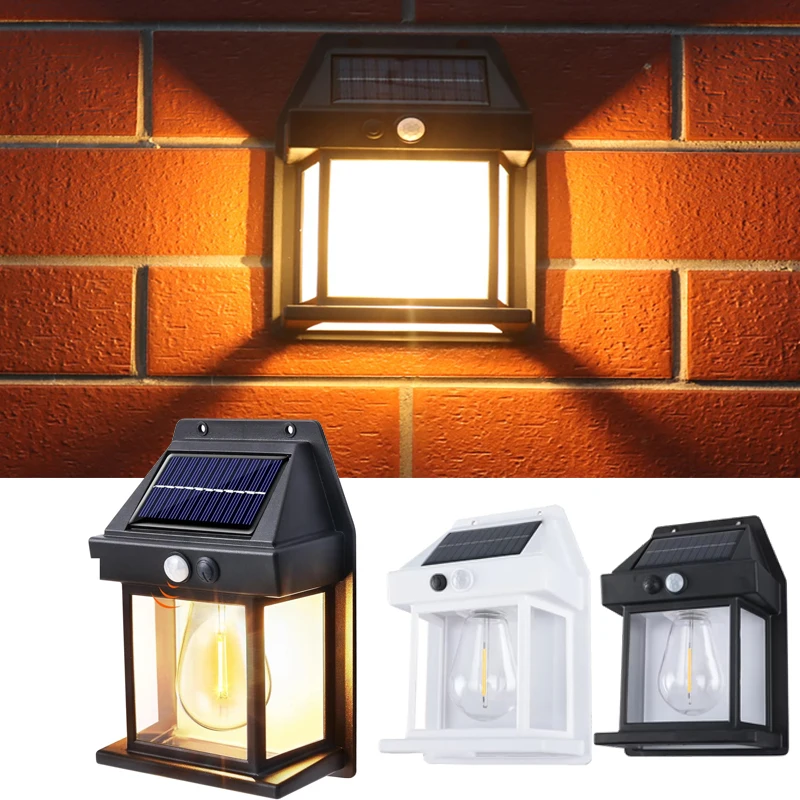 Luci solari Lampade da parete per esterni per esterni Atmosfera a induzione del corpo retrò Luci natalizie Lampade da scrivania a ricarica solare Regali