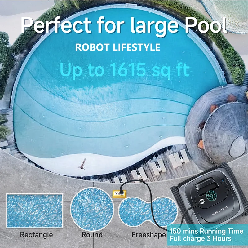 Cordless Robot Swimming Pool Vacuum Cleaner WYBOT C1 APP Control Ultra Stronger Suction,Battery 4600mAh 120mins Running Time