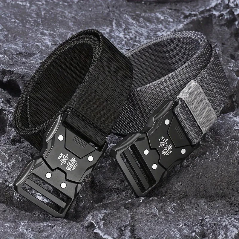 2PC Tactical Waist Belt - Durable Automatic Buckle, Perfect for Outdoor Adventures, Unisex Accessories for Men and Women
