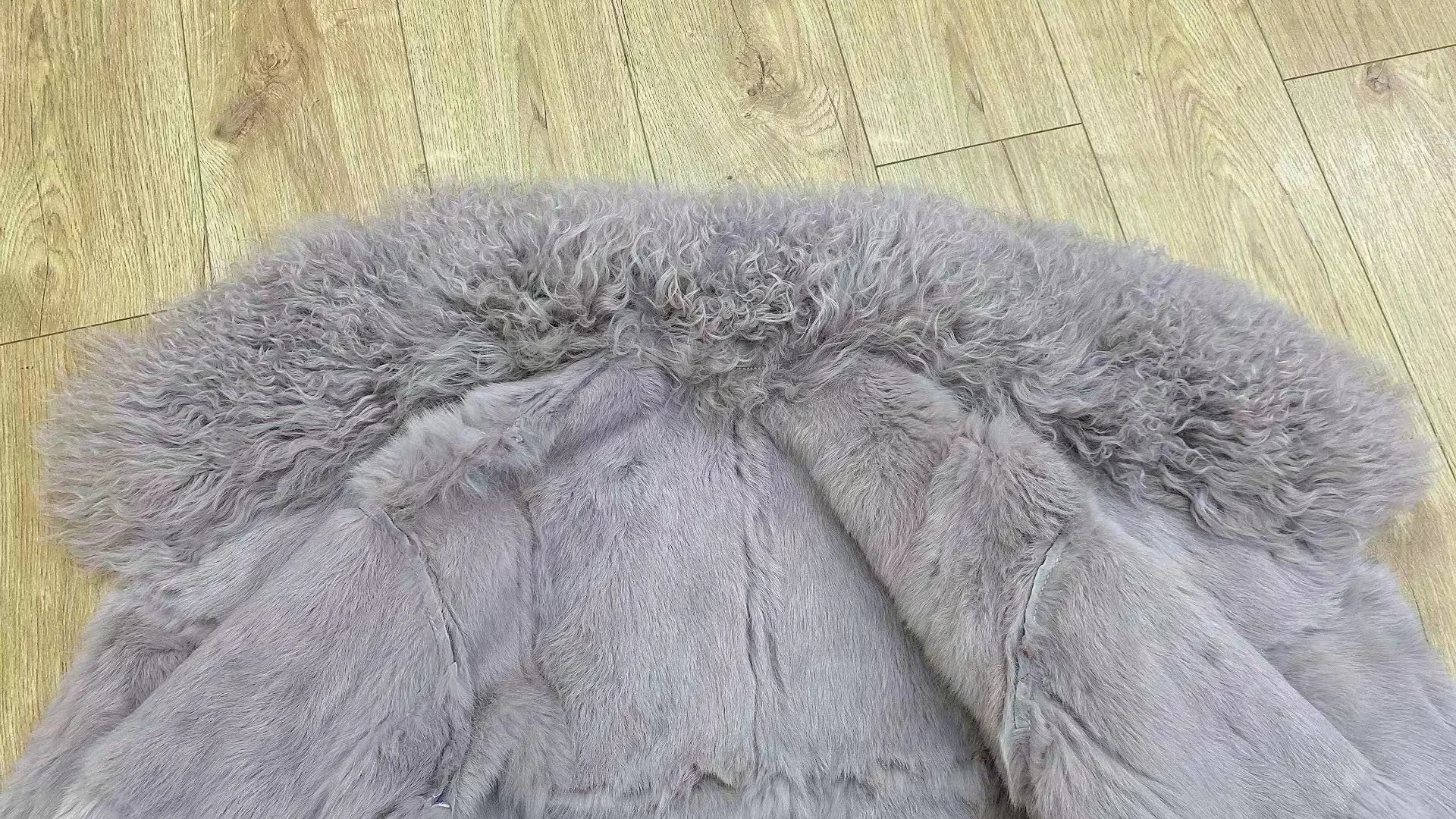 2024 Sprng e Aumn Sort Fur Sheskin Jcket feminino, tecido de camurça bronzeada, 100% Ntural Rbbit ur Liing, luxuoso e F