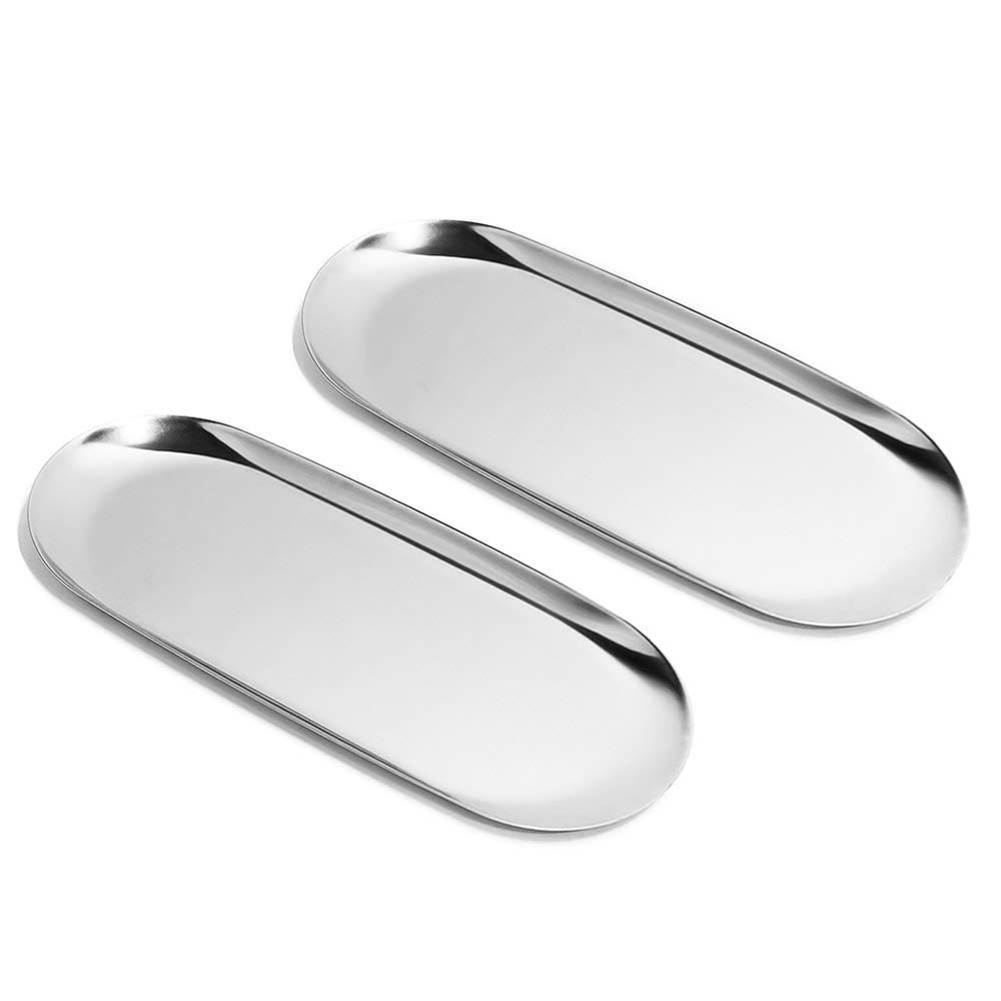 1 pz vassoio in acciaio inossidabile decorazione vassoio portaoggetti orecchini vassoio smistamento multi formato bagno camera da letto accessorio di stoccaggio a prova di ruggine