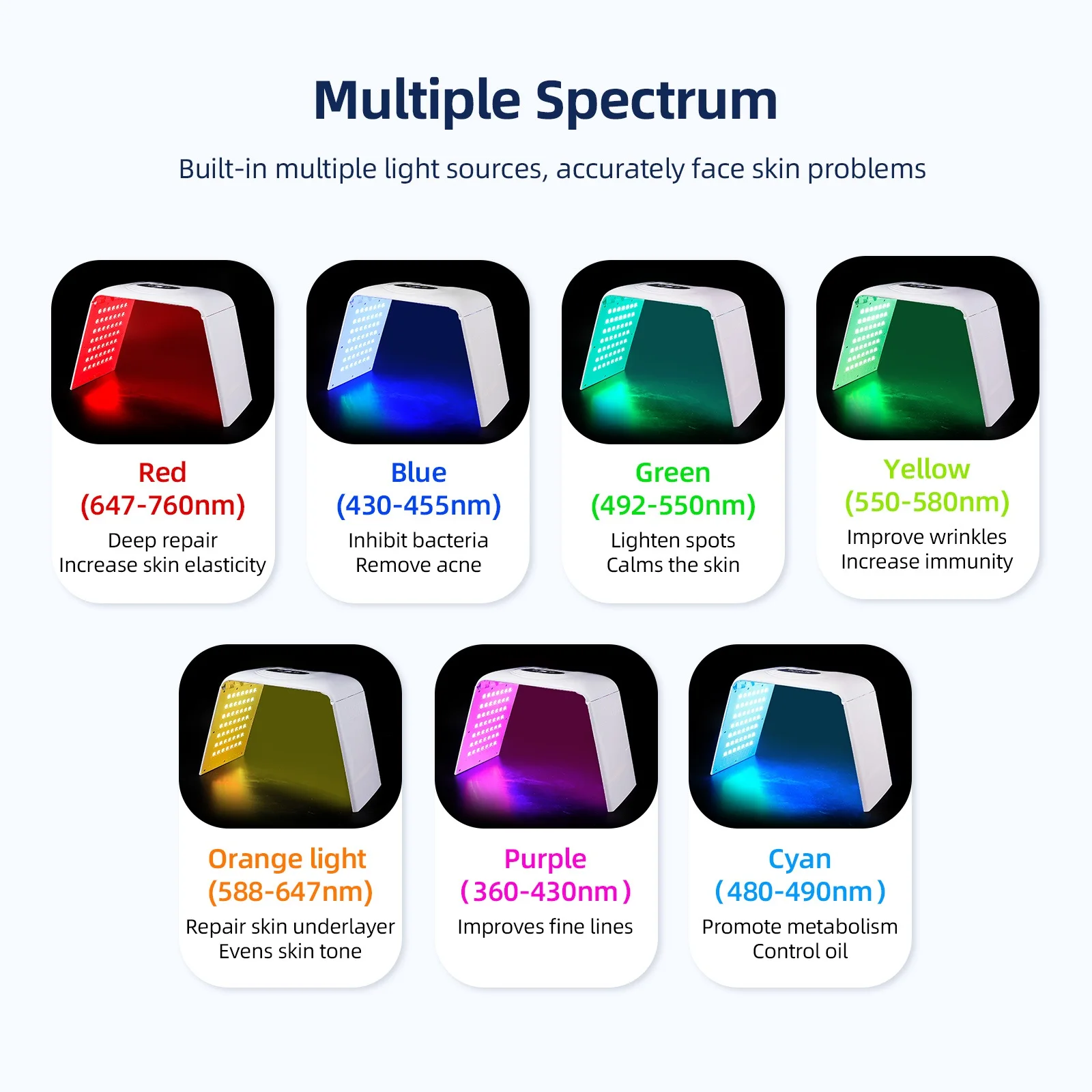 折りたたみ LED マスク 7 色 PDT 光療法スキンケアツール赤色光療法スパサロン家庭用