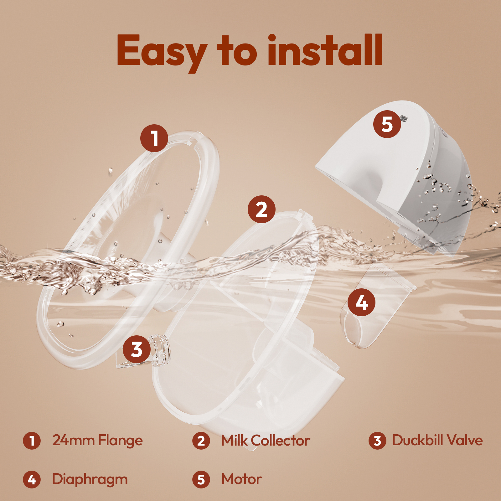 Extractor de leche portátil NCVI, extractor de leche eléctrico manos libres con 4 modos y 9 niveles, brida de 21/24 mm, indoloro, bajo ruido