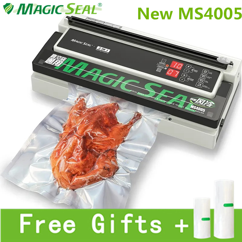 Máquina selladora al vacío comercial MAGIC SEAL MS4005, la mejor selladora automática de alimentos al vacío, máquina de envasado, selladora común a todos los bolsas