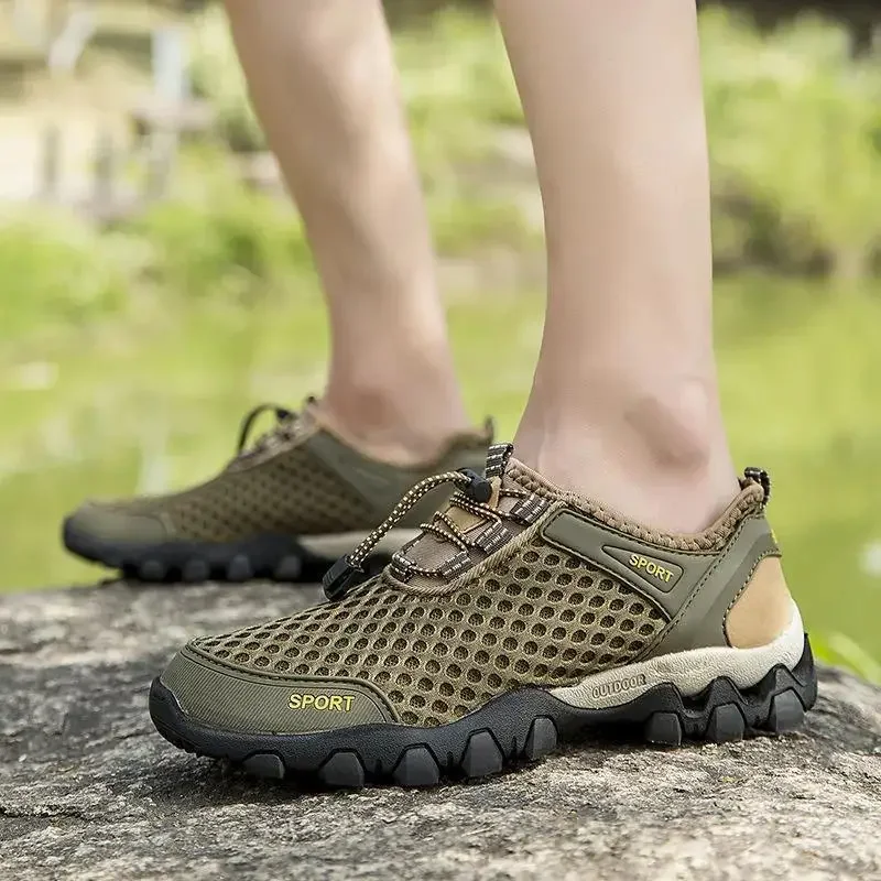 Männer Casual Tennis Turnschuhe Sommer Mode Atmungsaktive Mesh Schuhe Herren Rutschfeste Wanderschuhe Sneaker für Männer Klettern Trekking