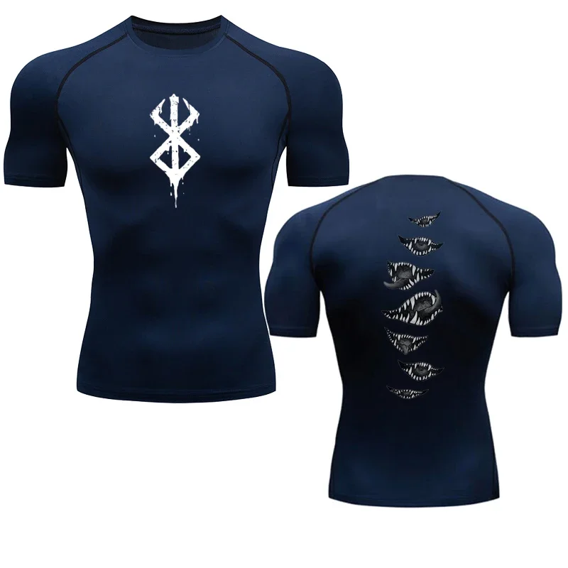 Spring and Summer Men's Rashgar Top Milk Silk Short-sleeved Bodybuilding Fitness Quick-drying Compression Tight T-shirt S-3XL