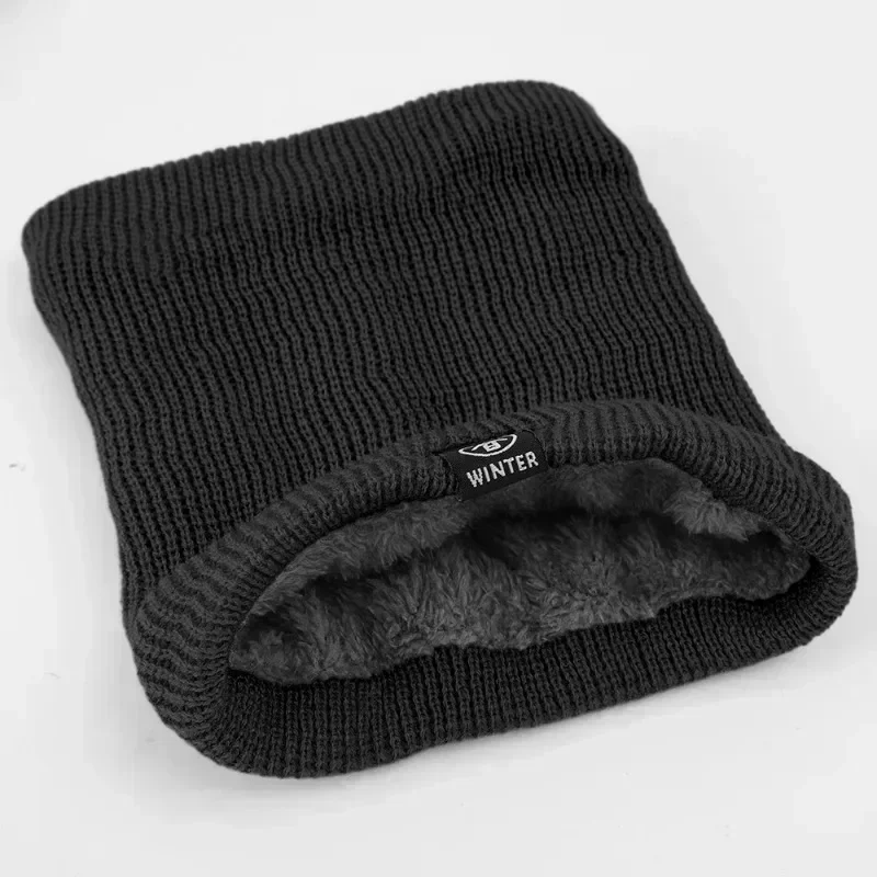 Calentador de cuello de lana para invierno, bufanda de cuello tejida de Color sólido de felpa, anillo Unisex para exteriores, pañuelo cálido a prueba de viento, bufandas, cuello