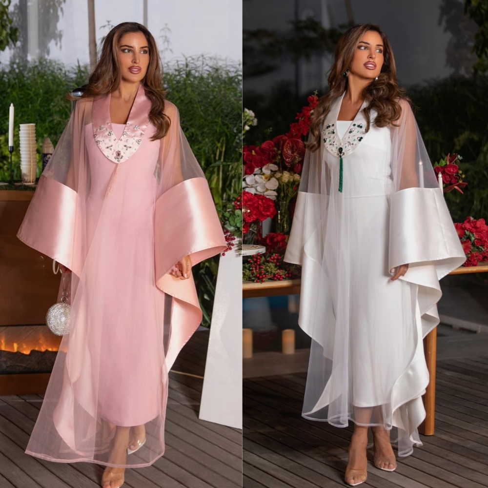 Personalizado beading drapeado festa de casamento a linha com decote em v vestido de ocasião sob medida vestidos midi
