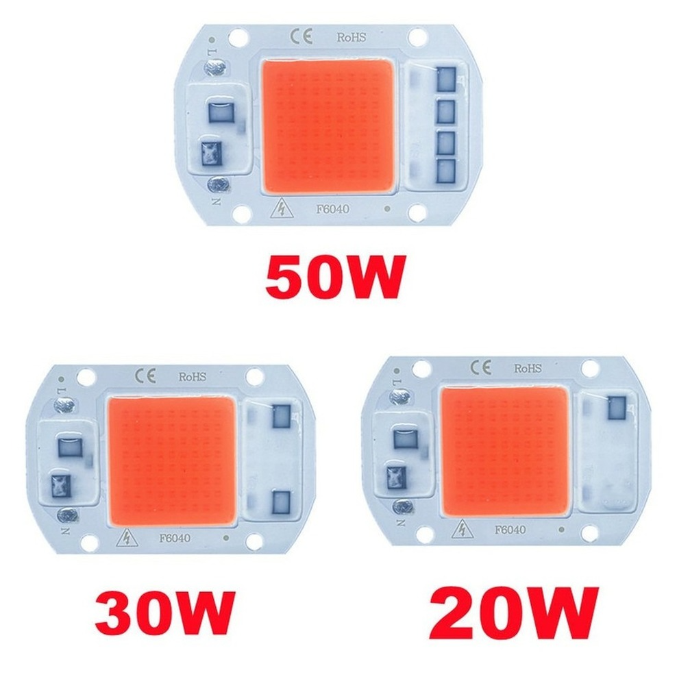COB Led 成長ライトランプチップフルスペクトル 220V 110V 20 ワット 30 ワット 50 ワット 380-780nm 植物ランプ屋内植物苗花 Fitolampy