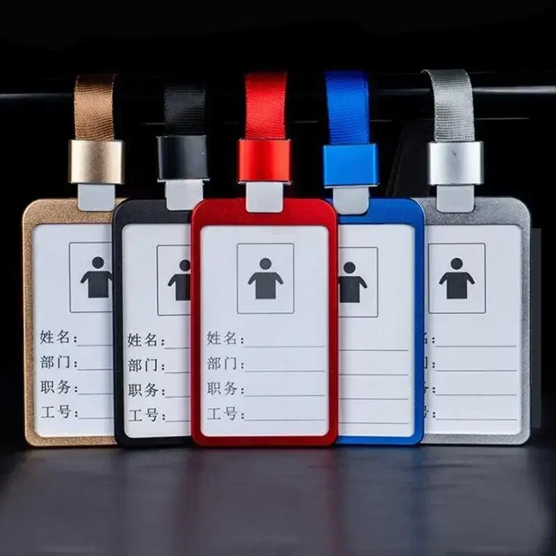 クレジットカードカバー女性アルミ合金仕事名刺ホルダーケースビジネスワークカード ID バッジストラップホルダー金属バッグ