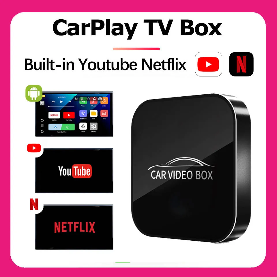 Adaptador Carplay inalámbrico 3 en 1 Smart Ai Box Android Auto Apple Carplay reproductor Multimedia de coche para Youtube Netflix para Mazda Kia VW