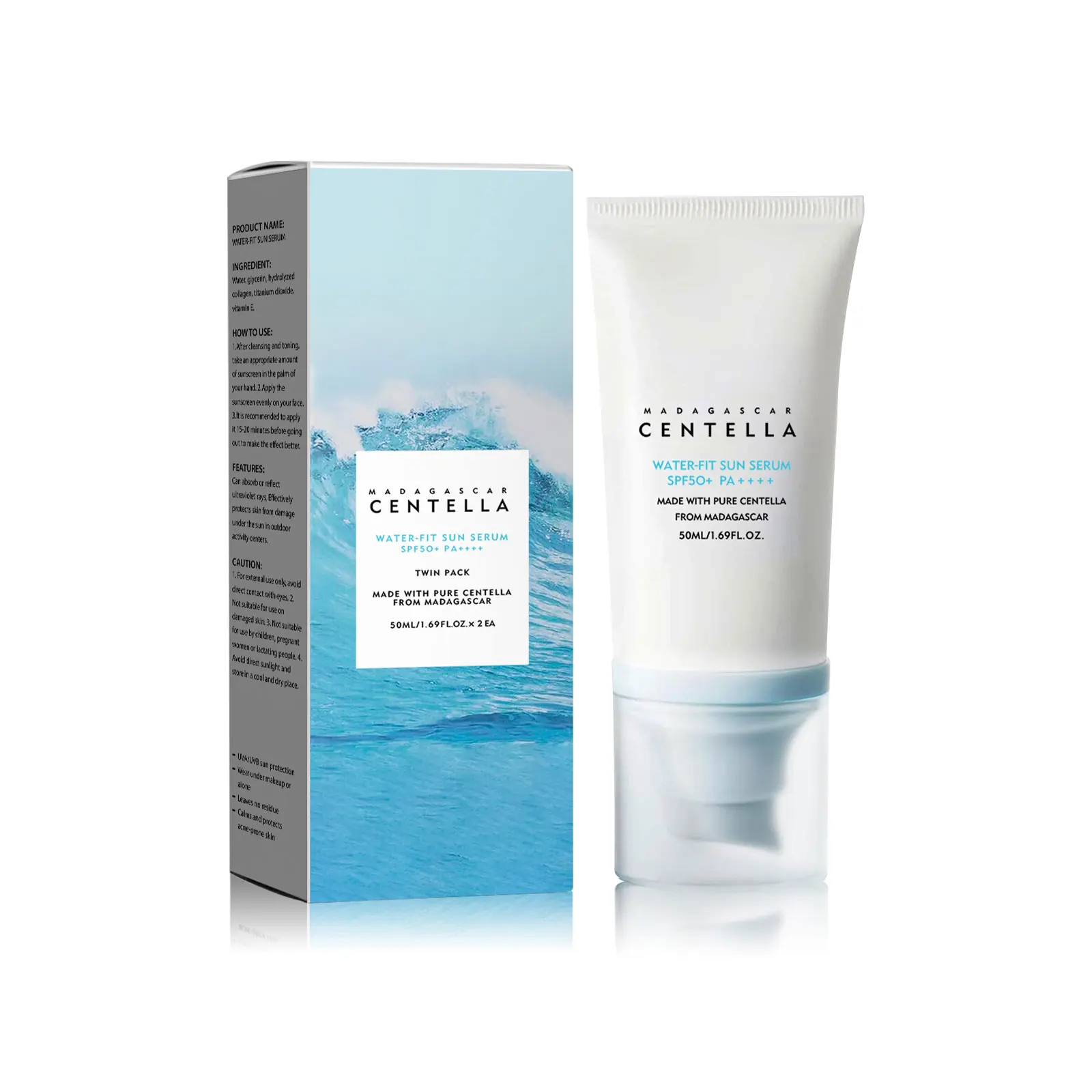 Verão SPF50 + Protetor solar facial e corporal de grama de neve coreana, pele hidratante, refrescante e iluminadora adequada para peles sensíveis