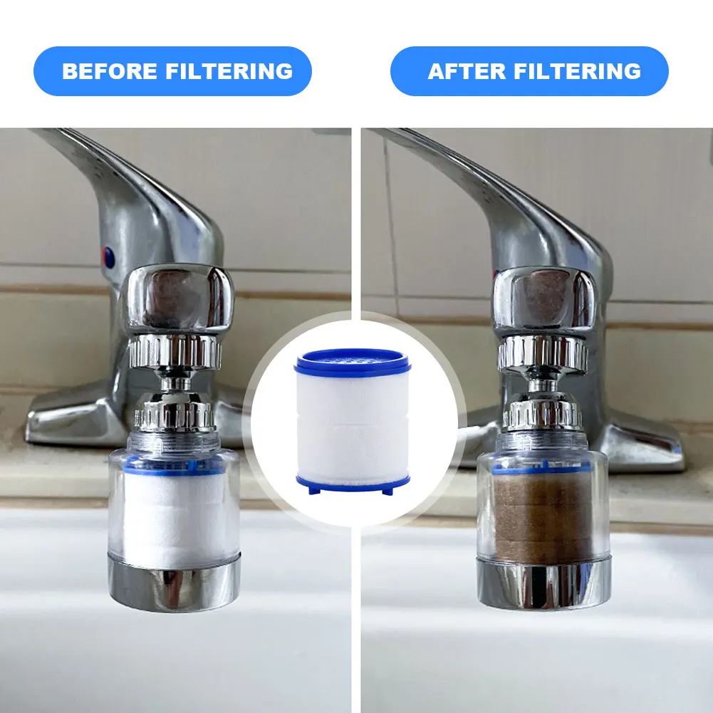 360-Grad-drehbare Wasserhahnfilter, Bubbler-Montage, spritzwassergeschützt, für Haushalt, Küche, Badezimmer, Wasserhahn, Wasser, sauberer Filter, Luftreiniger