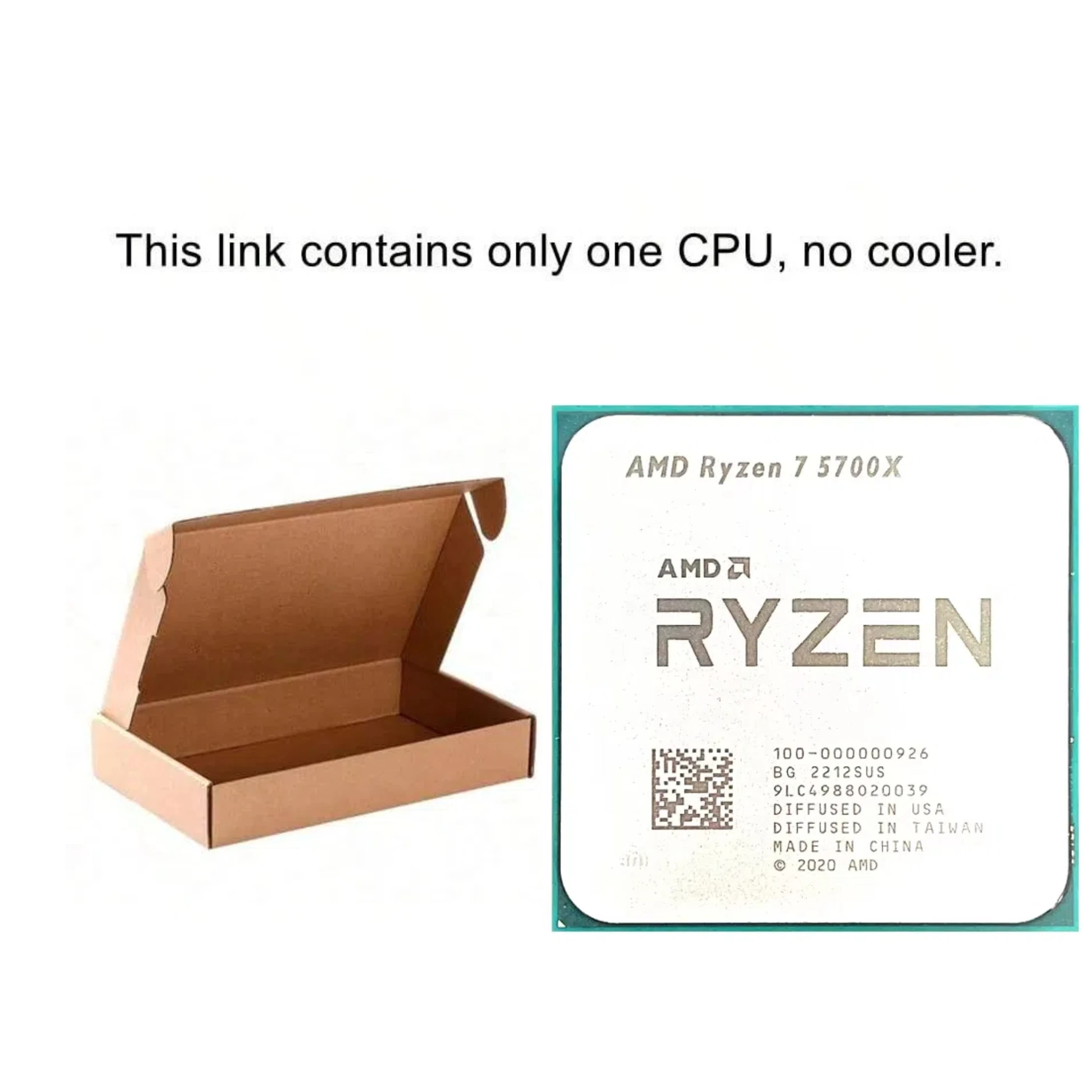 AMD Ryzen 7 R7 5700X 3.4GHz 8코어 16스레드 CPU 프로세서 소켓 AM4 팬 없음
