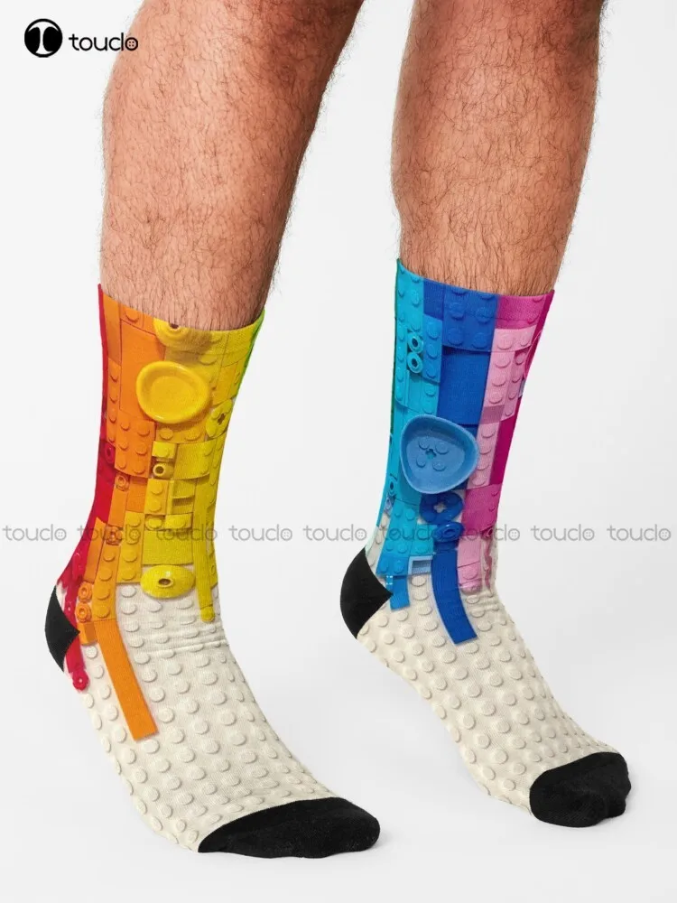 Kaus Kaki Tetesan Pelangi Kaus Kaki Ungu Kustom Personal Uniseks Dewasa Remaja Remaja Kaus Kaki 360 ° Cetak Digital Hd Kualitas Tinggi Harajuku