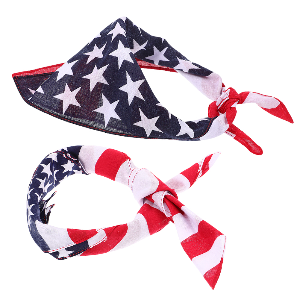 Hijab Männer Einst ecktuch Stirnband amerikanische Flagge Halstuch Kopf Haar wickel USA Quadrat Satin Kopftuch gedruckt Mann