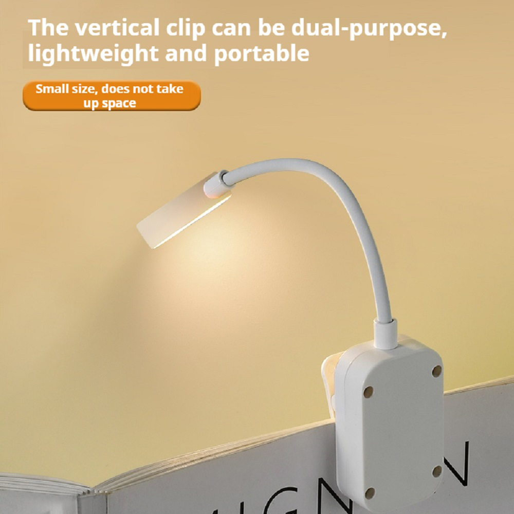 Mini luz LED para libros, lámpara de mesa con Clip portátil, 3 modos de protección ocular, alimentada por batería, regulable continua, lámpara de lectura para estudio y cabecera