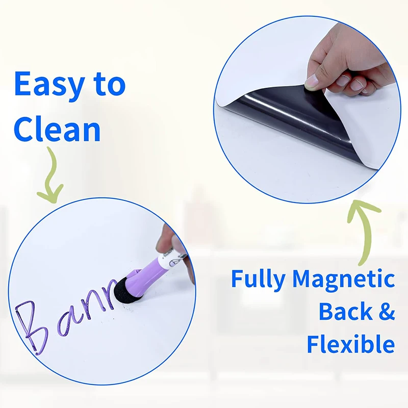 A3/A4 ขนาด Magnetic Dry Erase ไวท์บอร์ดตู้เย็นสติกเกอร์ Dry Erase Marker ปากกา Learning Drawing Board