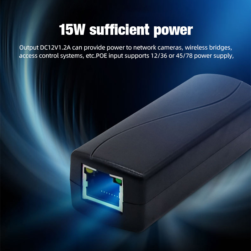 Divisor poe 48v para dc 12v 1.2a 100m módulo de fonte de alimentação de vídeo injetor de câmera poe para portas de interruptor de câmera ip cctv